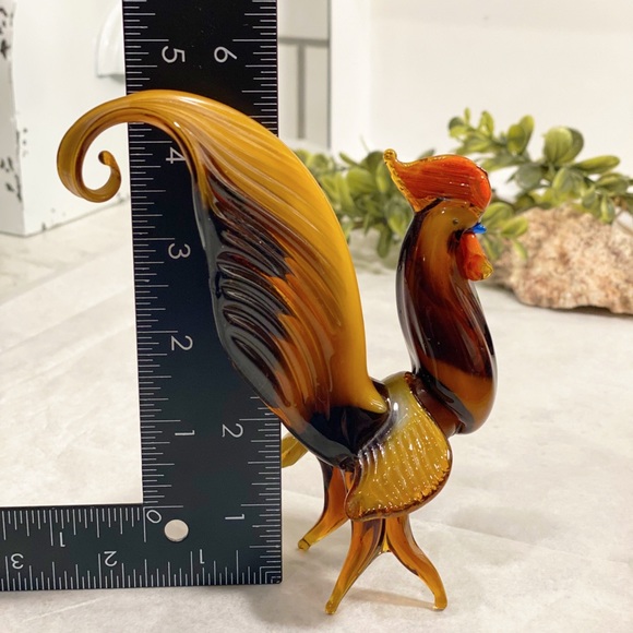 Vintage Murano Hand Blown Glass Rooster Art Figurine - Picture 10 of 13